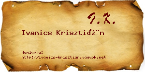 Ivanics Krisztián névjegykártya