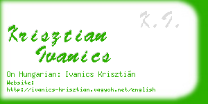 krisztian ivanics business card