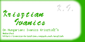 krisztian ivanics business card